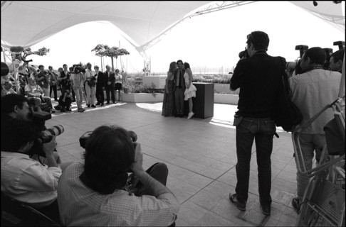 05/12/2001. 54th Cannes film festival: Press conference and photocall of "CQ" team.
