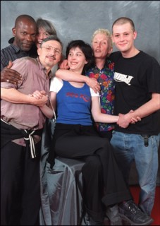 05/13/2001. 54th Cannes festival: studio of "Trouble Everyday" team