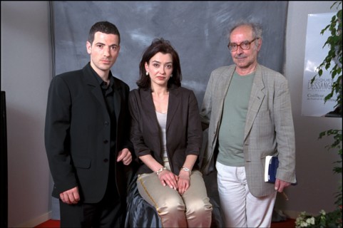 05/16/2001 EXCLUSIVE 54TH Cannes film festival: studio of Jean-Luc Godard, Cecile Camp, Bruno Putzulu