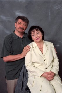 05/17/2001. Cannes Film Festival: Studio Alexandre Sokourov and Maria Kuznetsova