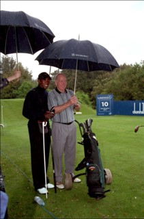 05/21/2001. Boris Becker playing golf in Monaco