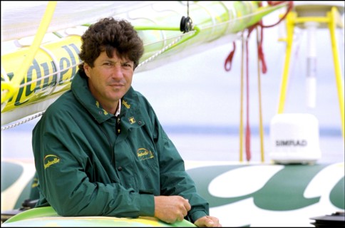 07/00/2001. Jean Le Cam and Jacques Caraes skippers of "Bonduelle" trimaran.