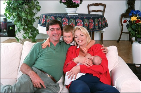 09/00/2001. Close up Muriel Hermine former Synchronized Swimming champion introduces her new born baby Killian