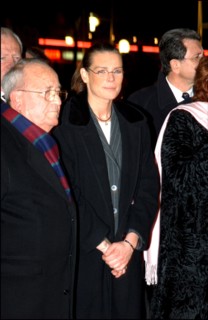 01/26/2002. Princess Stephanie and Prince Albert of Monaco celebrate Sainte Devote.