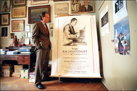 10/00/2001. Count Piotr Cheremetiev, president of the French society of Russian music, at the Sergei Rakhmaninov Russian conservatoire in Paris.