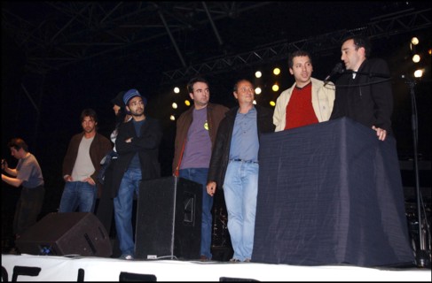 04/28/2002. French artists' meeting against "Front National" party in Paris