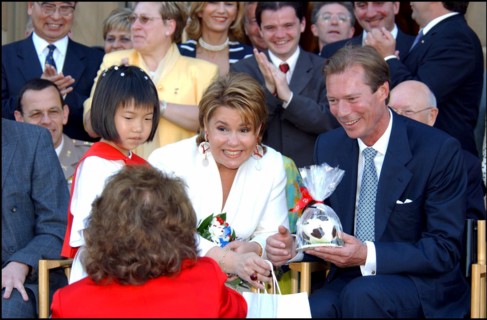 06/23/2002. Royal couple the Grand Duke Henri and the Grand Duchess Marie Teresa celebrate their country's national holiday in Luxembourg.