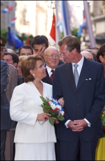 06/23/2002. Royal couple the Grand Duke Henri and the Grand Duchess Marie Teresa celebrate their country's national holiday in Luxembourg.