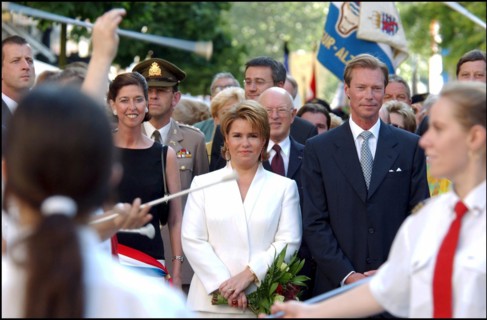 06/23/2002. Royal couple the Grand Duke Henri and the Grand Duchess Marie Teresa celebrate their country's national holiday in Luxembourg.