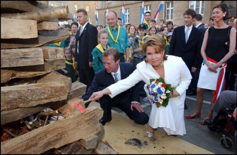 06/23/2002. Royal couple the Grand Duke Henri and the Grand Duchess Marie Teresa celebrate their country's national holiday in Luxembourg.