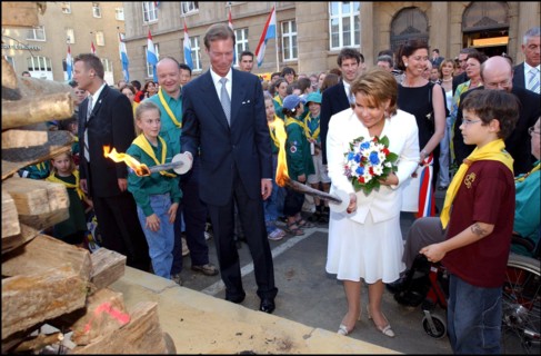 06/23/2002. Royal couple the Grand Duke Henri and the Grand Duchess Marie Teresa celebrate their country's national holiday in Luxembourg.