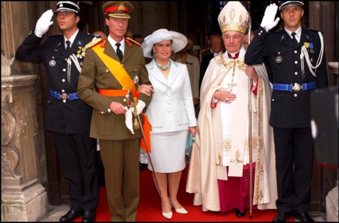 06/23/2002. Royal couple the Grand Duke Henri and the Grand Duchess Marie Teresa celebrate their country's national holiday in Luxembourg.