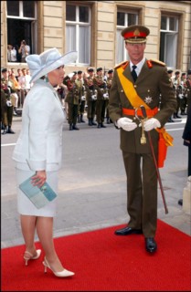 06/23/2002. Royal couple the Grand Duke Henri and the Grand Duchess Marie Teresa celebrate their country's national holiday in Luxembourg.
