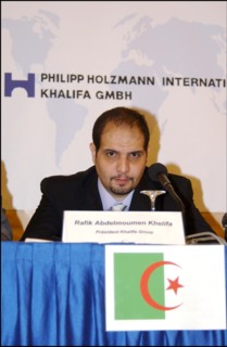 06/26/2002. Mr. Rafik Abdelmoumen Khelifa, on his way to buy Holzmann, the third best-rated building compagny in Germany