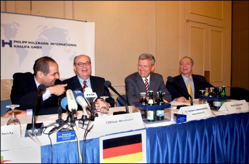 06/26/2002. Mr. Rafik Abdelmoumen Khelifa, on his way to buy Holzmann, the third best-rated building compagny in Germany