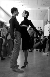 07/11/2002. Fall winter 2002-03 Haute Couture collections. The backstage of Jean-Louis Scherrer's fashion show