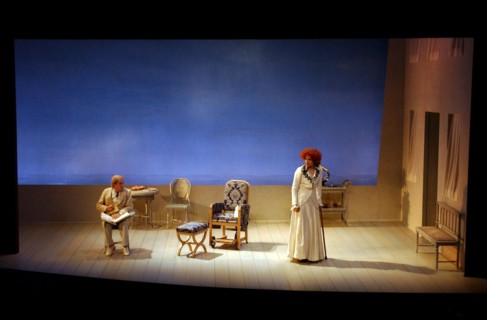 09/02/2002. French actress Fanny Ardant stars in "Sarah" at the Theatre Edouard VII.