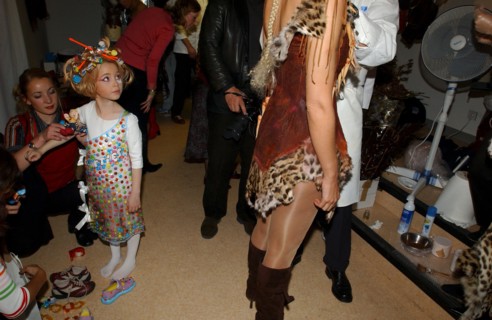 10/30/2002. Chocolate dresses fashion show at "Salon du Chocolat" exhibit in Paris
