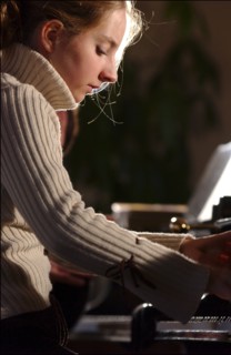 01/14/2003. **EXCLUSIVE** 14-year Pianist wunderkind Lise de la Salle EXCLUSIVE