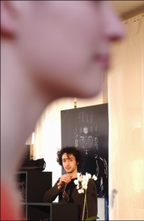 03/13/2003. Close up Jerome Dreyfuss, fashion stylist in his studio