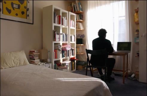 03/00/2003. EXCLUSIVE Yves Simon, at home.