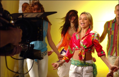 04/09/2003. EXCLUSIVE: French teen Pop Star Priscilla on the shooting of her latest music video "Tchouk Tchouk" on La Pinede Beach, Antibes.