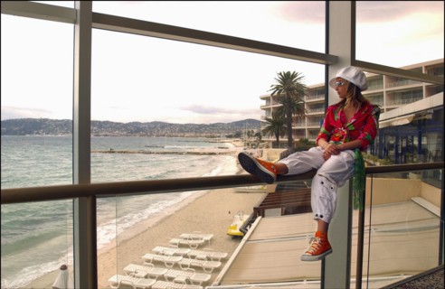 04/09/2003. EXCLUSIVE: French teen Pop Star Priscilla on the shooting of her latest music video "Tchouk Tchouk" on La Pinede Beach, Antibes.