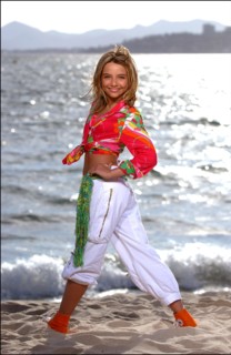 04/09/2003. EXCLUSIVE: French teen Pop Star Priscilla on the shooting of her latest music video "Tchouk Tchouk" on La Pinede Beach, Antibes.