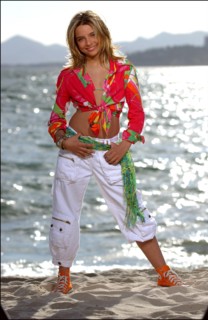 04/09/2003. EXCLUSIVE: French teen Pop Star Priscilla on the shooting of her latest music video "Tchouk Tchouk" on La Pinede Beach, Antibes.