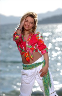 04/09/2003. EXCLUSIVE: French teen Pop Star Priscilla on the shooting of her latest music video "Tchouk Tchouk" on La Pinede Beach, Antibes.