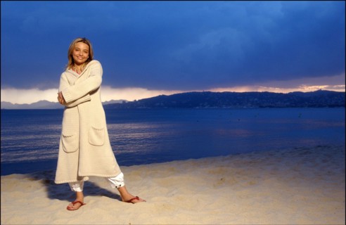 04/09/2003. EXCLUSIVE: French teen Pop Star Priscilla on the shooting of her latest music video "Tchouk Tchouk" on La Pinede Beach, Antibes.