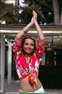 04/09/2003. EXCLUSIVE: French teen Pop Star Priscilla on the shooting of her latest music video "Tchouk Tchouk" on La Pinede Beach, Antibes.