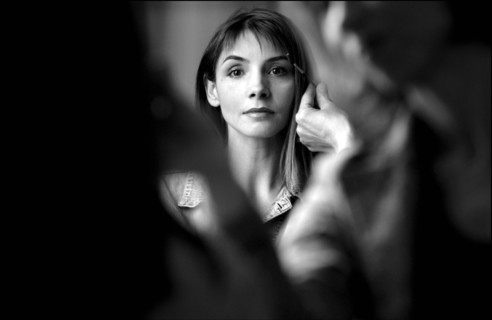 05/00/2003. EXCLUSIVE Clotilde Courau tries gowns on at Valentino's before the 56th Cannes Film