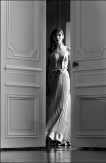 05/00/2003. EXCLUSIVE Clotilde Courau tries gowns on at Valentino's before the 56th Cannes Film
