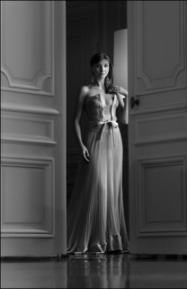05/00/2003. EXCLUSIVE Clotilde Courau tries gowns on at Valentino's before the 56th Cannes Film
