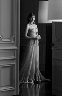 05/00/2003. EXCLUSIVE Clotilde Courau tries gowns on at Valentino's before the 56th Cannes Film