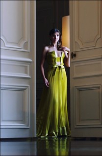 05/00/2003. EXCLUSIVE Clotilde Courau tries gowns on at Valentino's before the 56th Cannes Film
