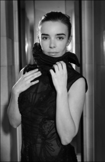 05/00/2003. Elodie Bouchez tries gowns on at Armani's before the 56th Cannes Film