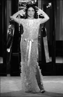 05/00/2003. Elsa Zylberstein tries gowns on at Chanel's before the 56th Cannes Film