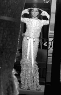 05/00/2003. Elsa Zylberstein tries gowns on at Chanel's before the 56th Cannes Film
