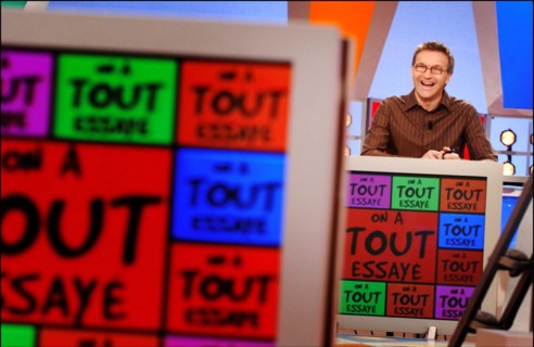 11/10/2003. Tv show "On a tout essaye" with Laurent Ruquier.