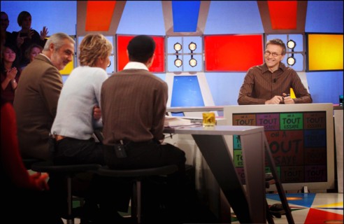 11/10/2003. Tv show "On a tout essaye" with Laurent Ruquier.