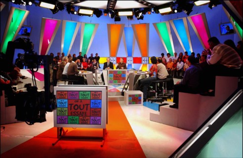 11/10/2003. Tv show "On a tout essaye" with Laurent Ruquier.