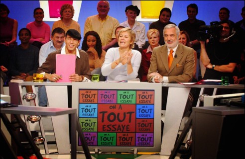 11/10/2003. Tv show "On a tout essaye" with Laurent Ruquier.