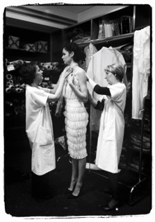 01/00/2004. EXCLUSIVE. Chanel Fashion Designer Karl Lagerfeld, backstage of the Haute Couture Spring-Summer 2004 fashion show.