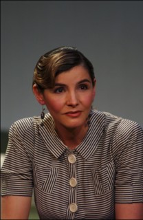 02/03/2004. Clotilde Courau on stage of "La profession de Madame Warren" , a play by George Bernard Shaw