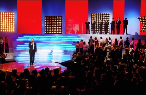 02/07/2004.  Rehearsal for the Recording of "120 minutes de bonheur special humour" TV Show presented by Arthur.