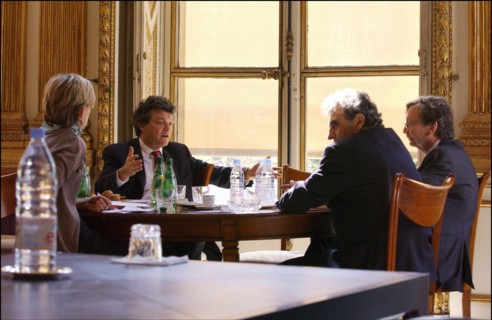 04/01/2004. Jean-Louis Borloo, the fisrt day of the new Minister for Employment, Labor and Social Cohesion.