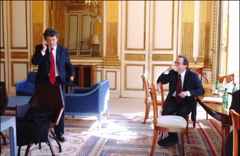 04/01/2004. Jean-Louis Borloo, the fisrt day of the new Minister for Employment, Labor and Social Cohesion.