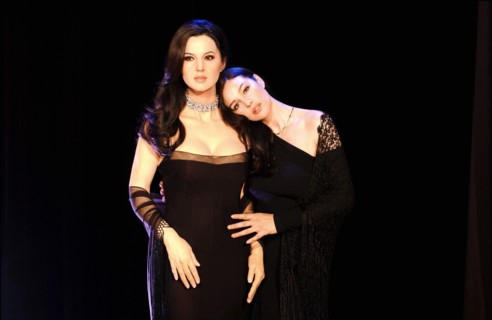 04/25/2005. EXCLUSIVE. Monica Bellucci's wax likeness unveiled at the Grevin wax museum.